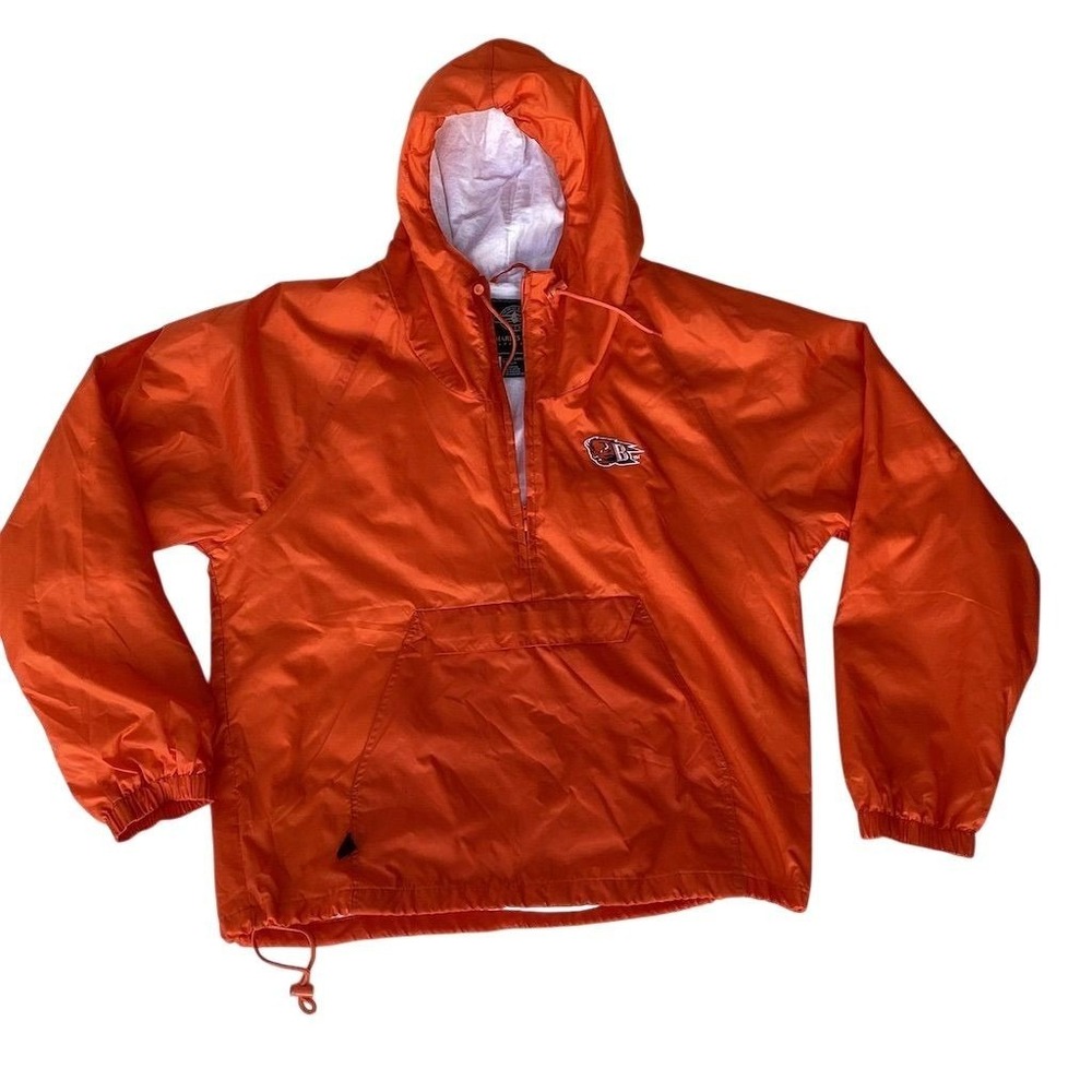 Vintage‎ Charles River Orange Hooded Windbreaker Jacket XL Unisex